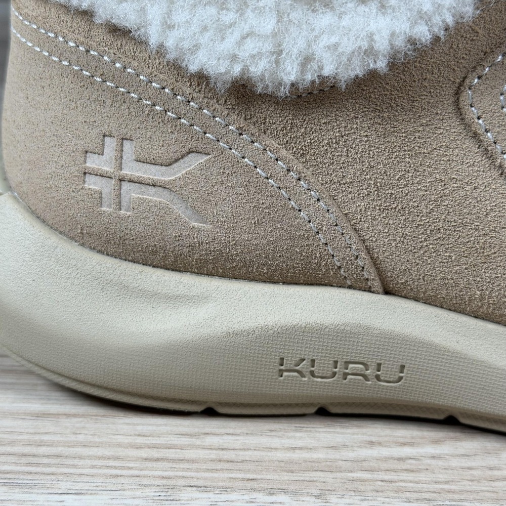 KURU Boots Womens Size 8.5 Beige Tan Draft Lahti Suede Shearling Slip On Cozy - Picture 2 of 9